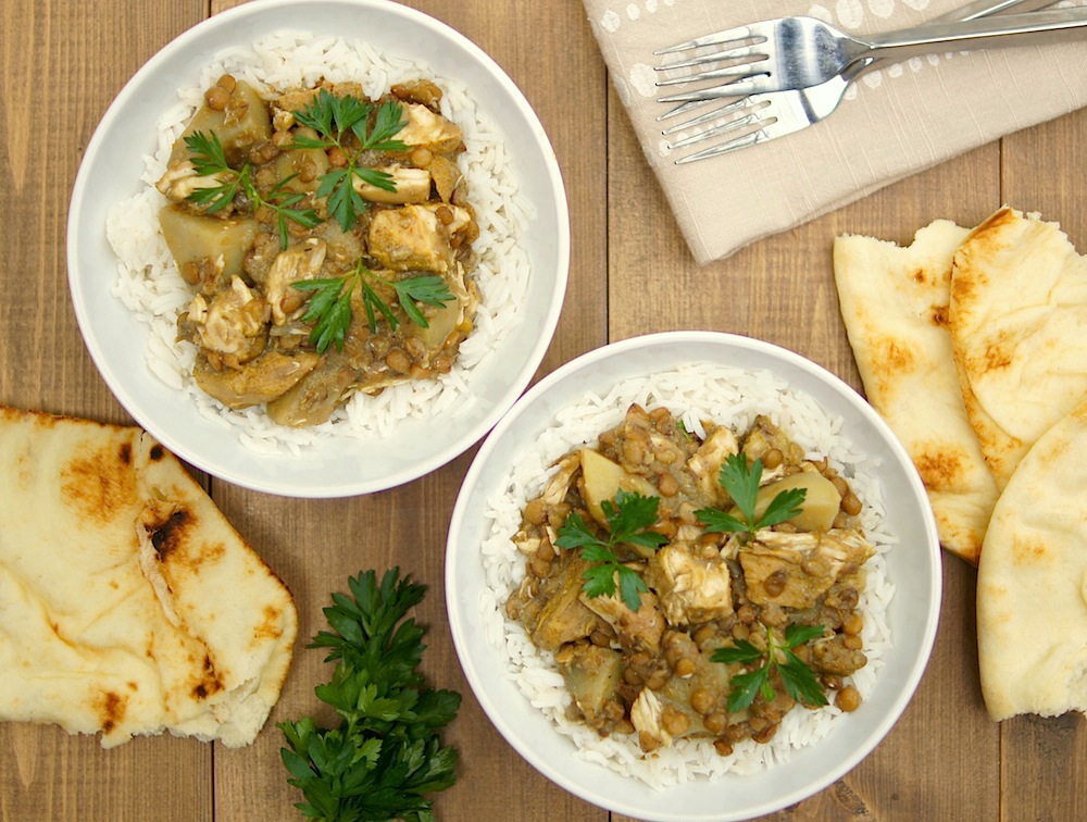 Slow-Cooker Curried Chicken, Potatoes + Lentils