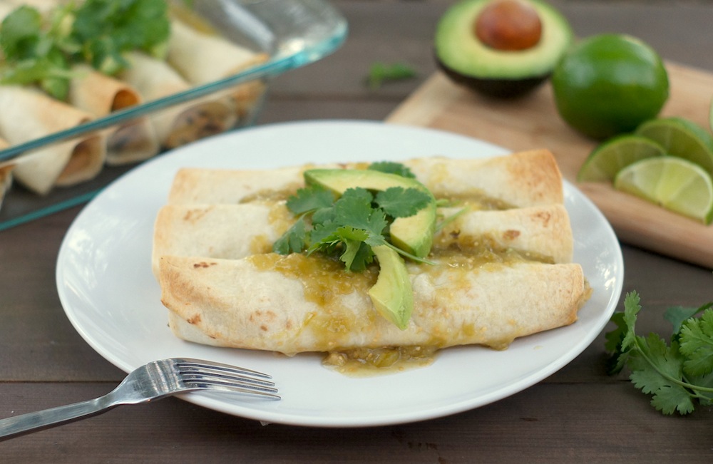 Chicken, Spinach + Pepper Jack Cheese Enchiladas