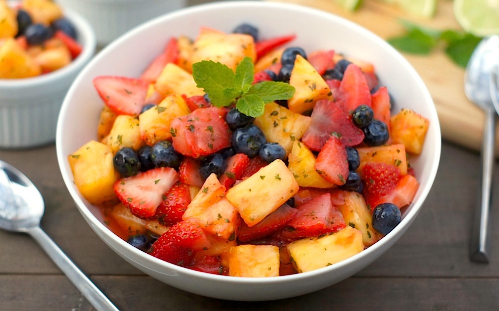 Fruit Salad with Lime-Mint Dressing