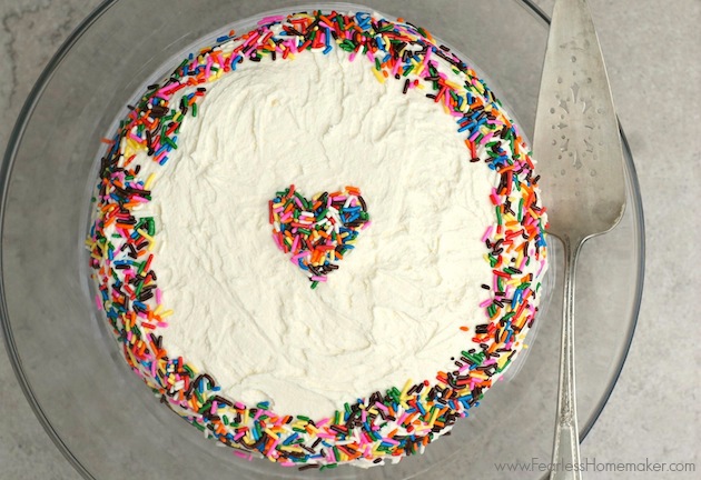 Easy Homemade Funfetti Cake with Vanilla Buttercream | www.FearlessHomemaker.com
