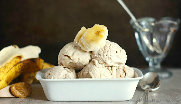 Banana-Peanut Butter Frozen Yogurt: A simple, delicious, three-ingredient frozen treat! www.FearlessHomemaker.com