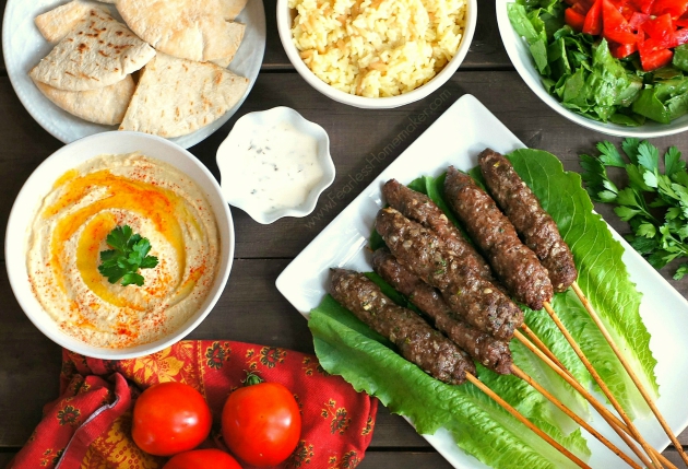 Kofta Kebabs (Middle Eastern-spiced lamb/beef meatball skewers) | www.FearlessHomemaker.com
