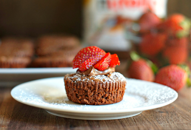 4-Ingredient Nutella Brownie Bites | www.FearlessHomemaker.com